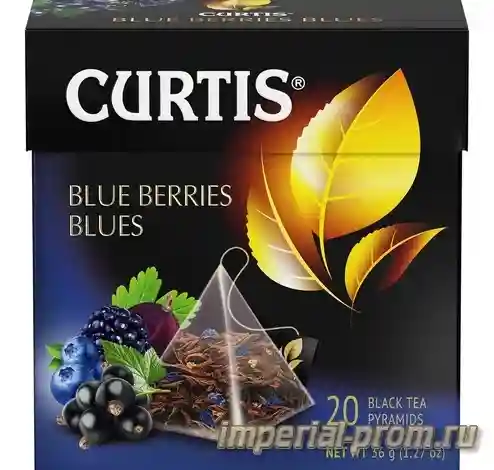 Чай curtis blue berries blues черный ароматизированный средний лист 20 пирамидок — чай кертис блю берри блю