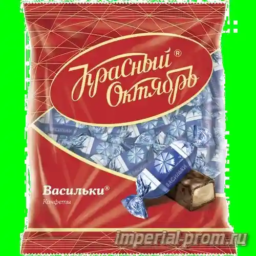 Василек из конфет и гофрированной бумаги. Мастер-класс