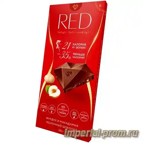 Red молочный шоколад с фундуком и макадамией — Шоколад red delight, молочный