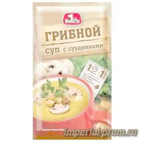 Картофельный суп-пюре с грибами и сухариками